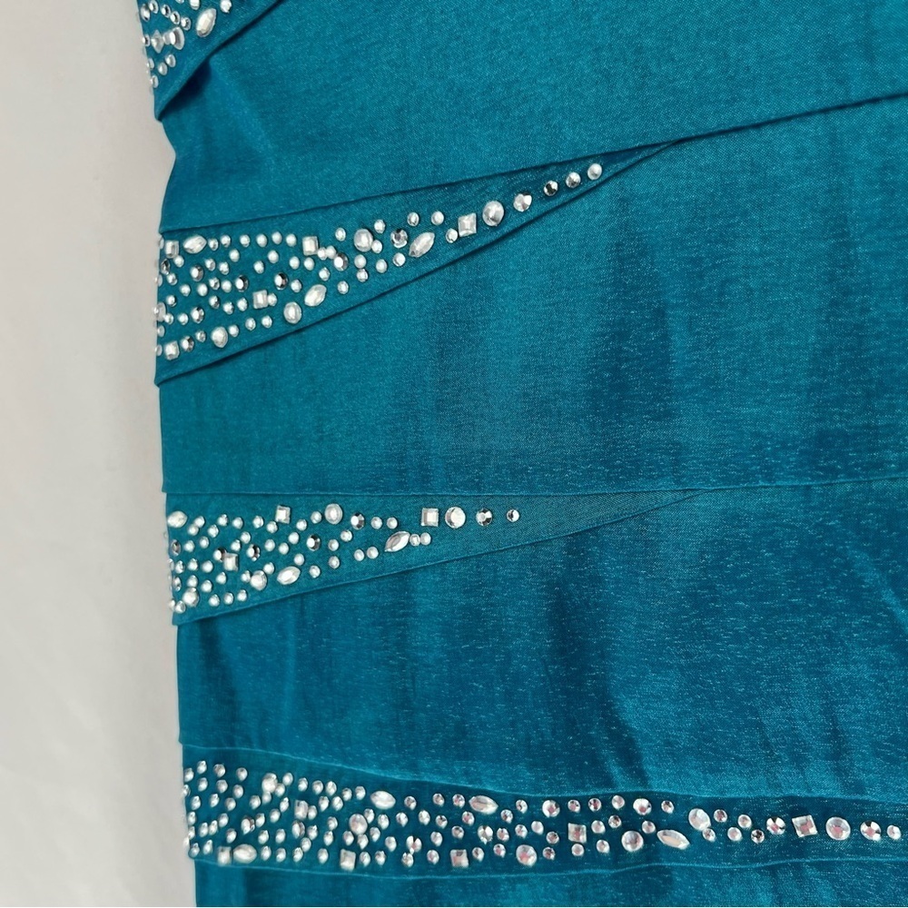 City Studio Teal Strapless Mini Dress 3 4 S party prom satin glam bodycon fitted